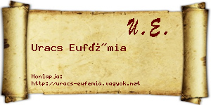 Uracs Eufémia névjegykártya
